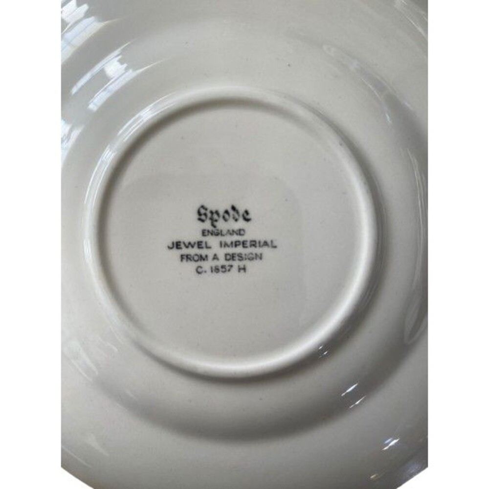 Rare Vintage Spode England Saucers Set of 2 Jewel Imperial From A Design Marked - Picture 7 of 8